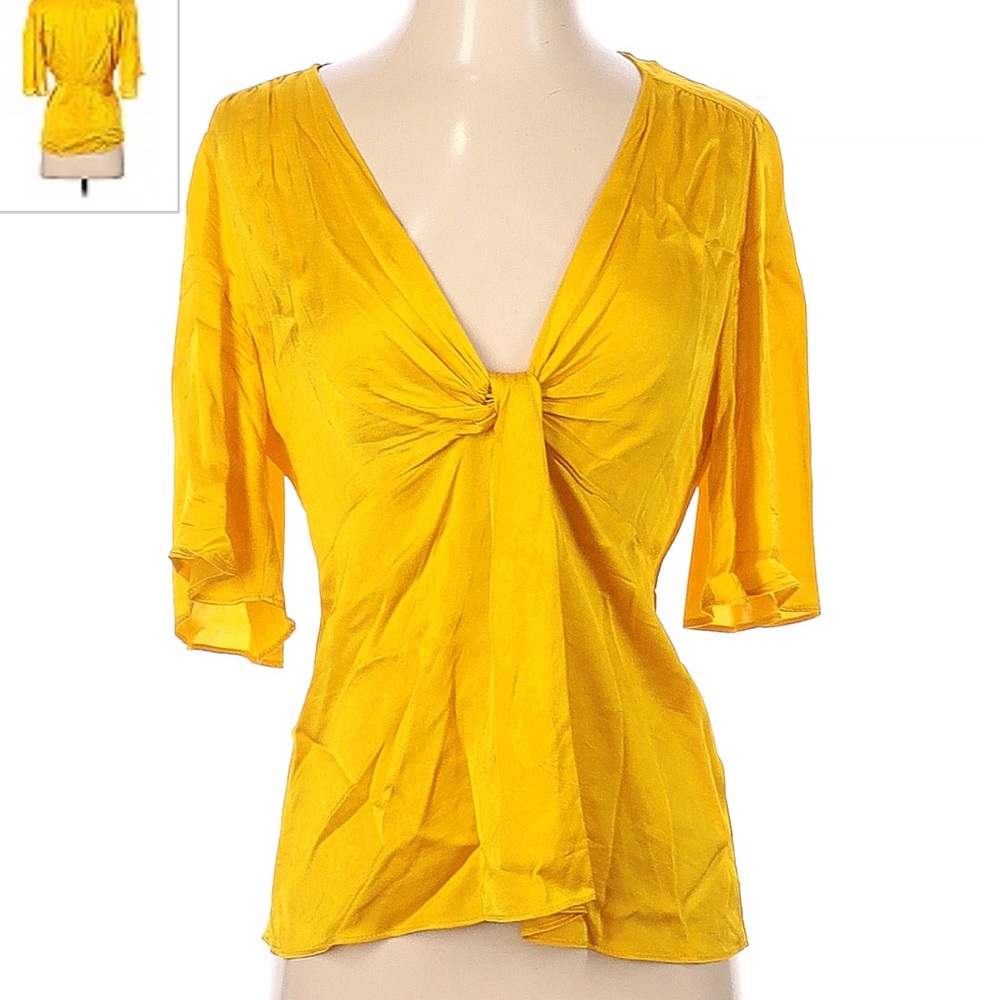 Zara sunshine yellow silk top